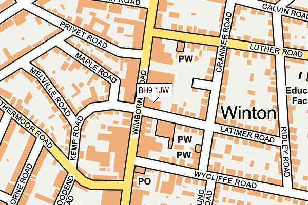 BH9 1JW map - OS OpenMap – Local (Ordnance Survey) BH9 1JW map - OS OpenMap – Local (Ordnance Survey)