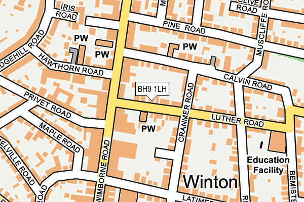 BH9 1LH map - OS OpenMap – Local (Ordnance Survey) BH9 1LH map - OS OpenMap – Local (Ordnance Survey)