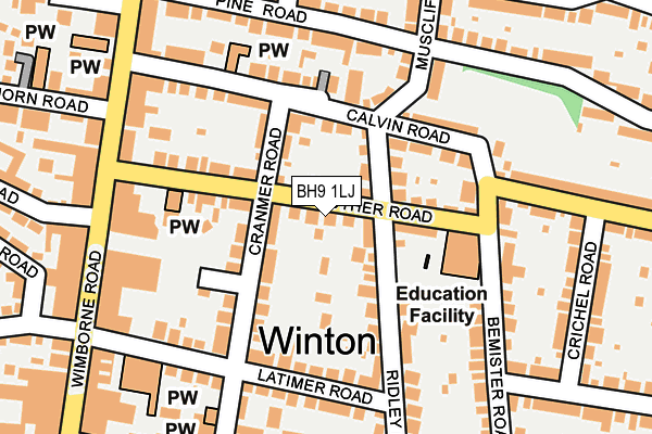 BH9 1LJ map - OS OpenMap – Local (Ordnance Survey) BH9 1LJ map - OS OpenMap – Local (Ordnance Survey)