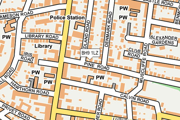 BH9 1LZ map - OS OpenMap – Local (Ordnance Survey)