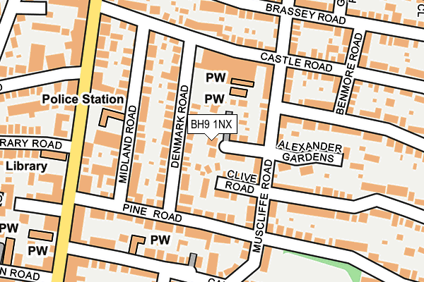 BH9 1NX map - OS OpenMap – Local (Ordnance Survey) BH9 1NX map - OS OpenMap – Local (Ordnance Survey)