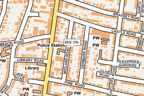 BH9 1PA map - OS OpenMap – Local (Ordnance Survey) BH9 1PA map - OS OpenMap – Local (Ordnance Survey)