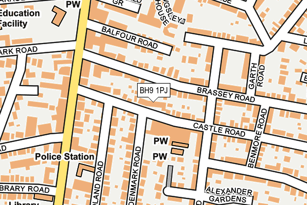 BH9 1PJ map - OS OpenMap – Local (Ordnance Survey) BH9 1PJ map - OS OpenMap – Local (Ordnance Survey)