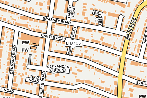 BH9 1QB map - OS OpenMap – Local (Ordnance Survey)