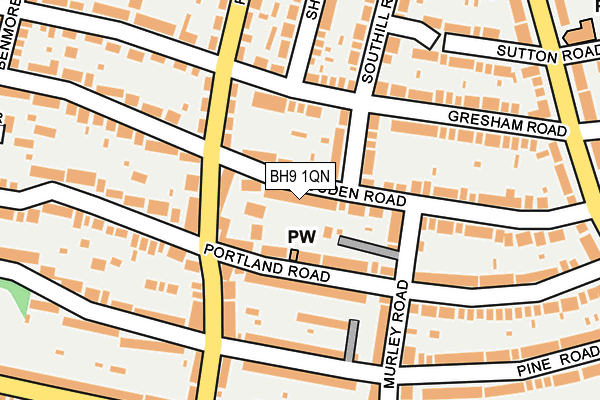 BH9 1QN map - OS OpenMap – Local (Ordnance Survey)