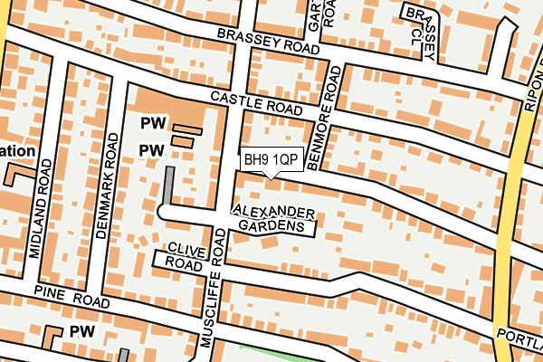 BH9 1QP map - OS OpenMap – Local (Ordnance Survey) BH9 1QP map - OS OpenMap – Local (Ordnance Survey)