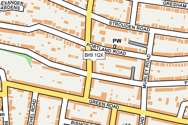 BH9 1QX map - OS OpenMap – Local (Ordnance Survey) BH9 1QX map - OS OpenMap – Local (Ordnance Survey)