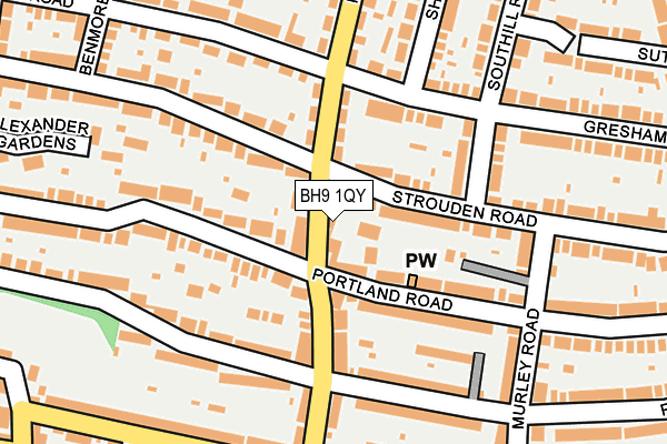 BH9 1QY map - OS OpenMap – Local (Ordnance Survey) BH9 1QY map - OS OpenMap – Local (Ordnance Survey)