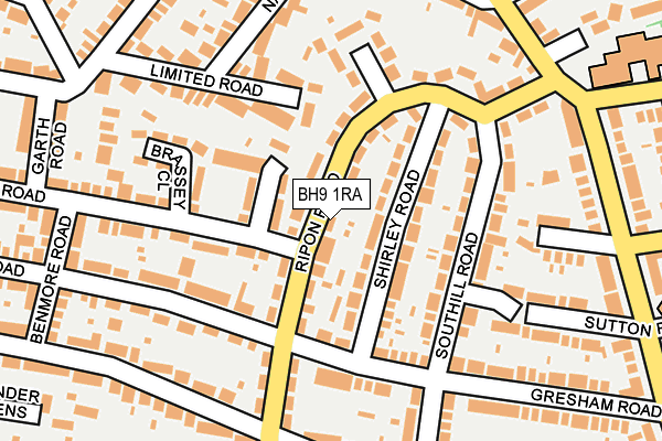 BH9 1RA map - OS OpenMap – Local (Ordnance Survey) BH9 1RA map - OS OpenMap – Local (Ordnance Survey)