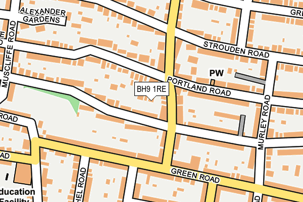 BH9 1RE map - OS OpenMap – Local (Ordnance Survey) BH9 1RE map - OS OpenMap – Local (Ordnance Survey)