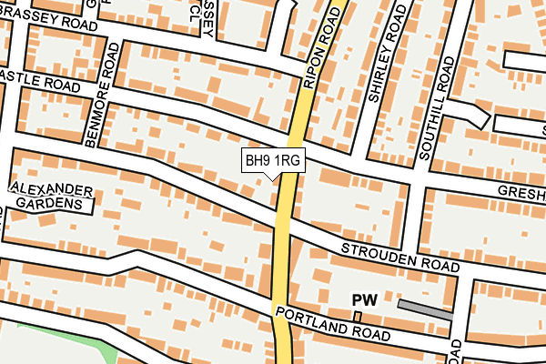 BH9 1RG map - OS OpenMap – Local (Ordnance Survey) BH9 1RG map - OS OpenMap – Local (Ordnance Survey)