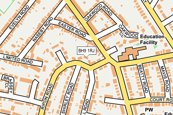 BH9 1RJ map - OS OpenMap – Local (Ordnance Survey) BH9 1RJ map - OS OpenMap – Local (Ordnance Survey)