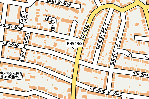 BH9 1RQ map - OS OpenMap – Local (Ordnance Survey) BH9 1RQ map - OS OpenMap – Local (Ordnance Survey)