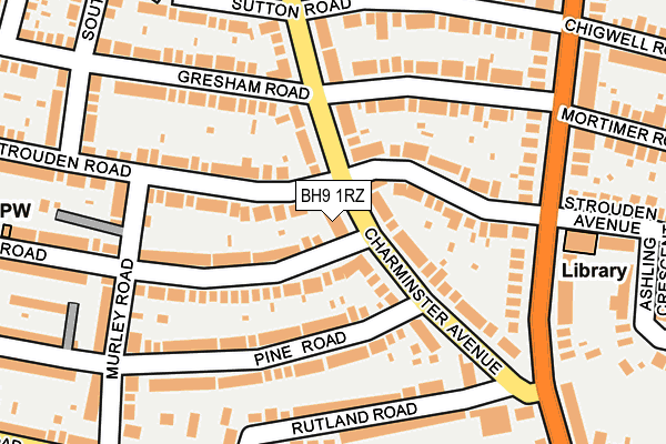BH9 1RZ map - OS OpenMap – Local (Ordnance Survey) BH9 1RZ map - OS OpenMap – Local (Ordnance Survey)