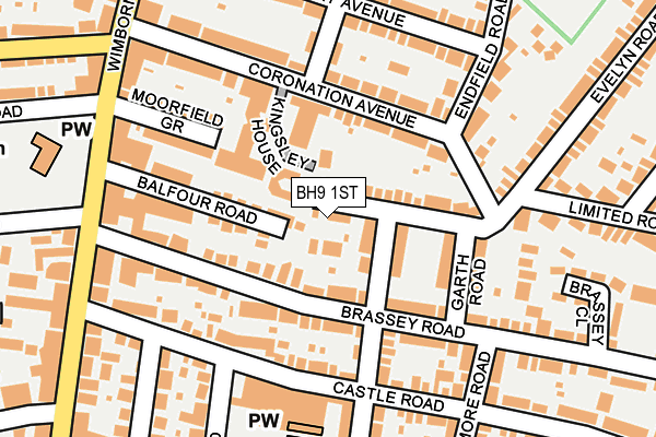 BH9 1ST map - OS OpenMap – Local (Ordnance Survey) BH9 1ST map - OS OpenMap – Local (Ordnance Survey)