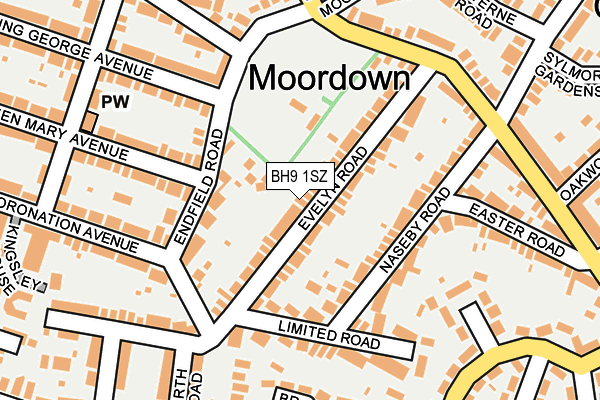 BH9 1SZ map - OS OpenMap – Local (Ordnance Survey)