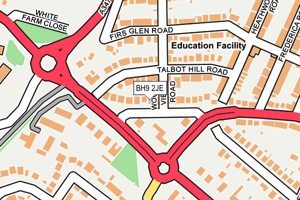 BH9 2JE map - OS OpenMap – Local (Ordnance Survey) BH9 2JE map - OS OpenMap – Local (Ordnance Survey)
