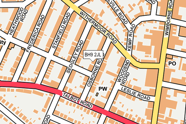 BH9 2JL map - OS OpenMap – Local (Ordnance Survey) BH9 2JL map - OS OpenMap – Local (Ordnance Survey)