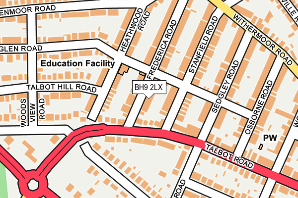 BH9 2LX map - OS OpenMap – Local (Ordnance Survey) BH9 2LX map - OS OpenMap – Local (Ordnance Survey)