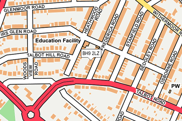 BH9 2LZ map - OS OpenMap – Local (Ordnance Survey) BH9 2LZ map - OS OpenMap – Local (Ordnance Survey)