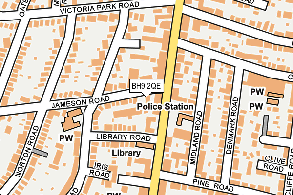 BH9 2QE map - OS OpenMap – Local (Ordnance Survey) BH9 2QE map - OS OpenMap – Local (Ordnance Survey)