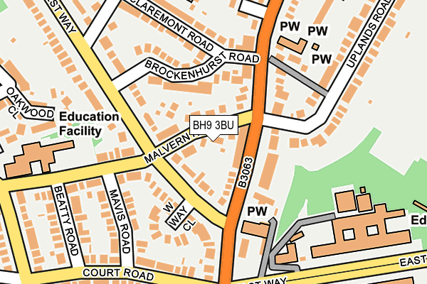 BH9 3BU map - OS OpenMap – Local (Ordnance Survey) BH9 3BU map - OS OpenMap – Local (Ordnance Survey)
