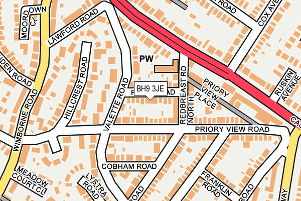 BH9 3JE map - OS OpenMap – Local (Ordnance Survey) BH9 3JE map - OS OpenMap – Local (Ordnance Survey)