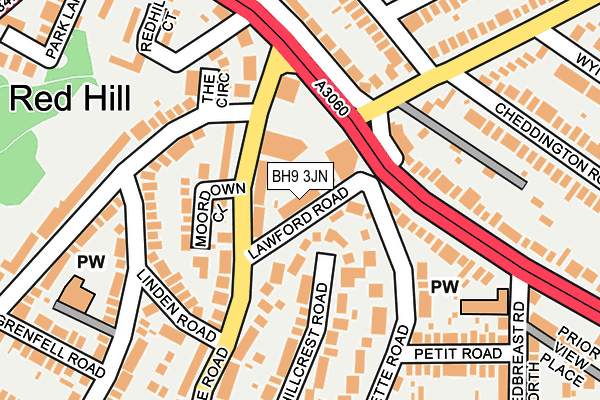 BH9 3JN map - OS OpenMap – Local (Ordnance Survey)
