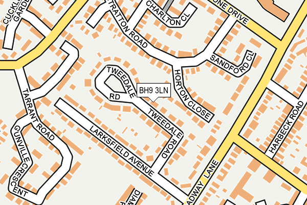 BH9 3LN map - OS OpenMap – Local (Ordnance Survey) BH9 3LN map - OS OpenMap – Local (Ordnance Survey)