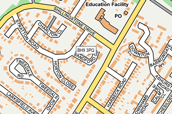 BH9 3PQ map - OS OpenMap – Local (Ordnance Survey)