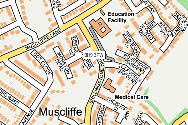 BH9 3PW map - OS OpenMap – Local (Ordnance Survey) BH9 3PW map - OS OpenMap – Local (Ordnance Survey)