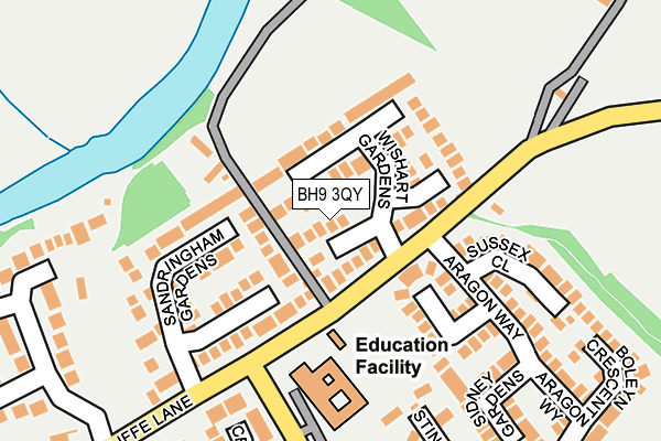 BH9 3QY map - OS OpenMap – Local (Ordnance Survey) BH9 3QY map - OS OpenMap – Local (Ordnance Survey)