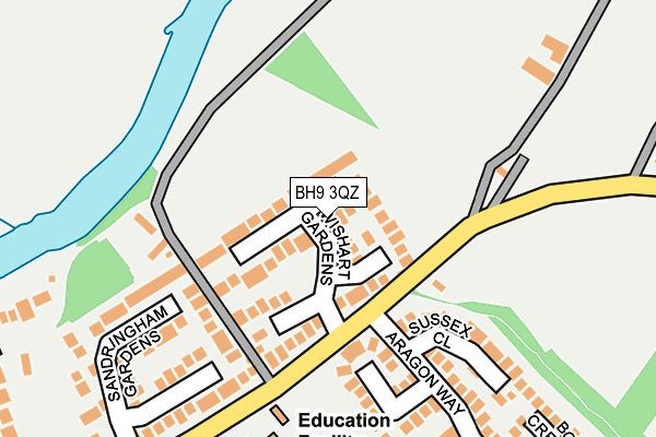BH9 3QZ map - OS OpenMap – Local (Ordnance Survey) BH9 3QZ map - OS OpenMap – Local (Ordnance Survey)