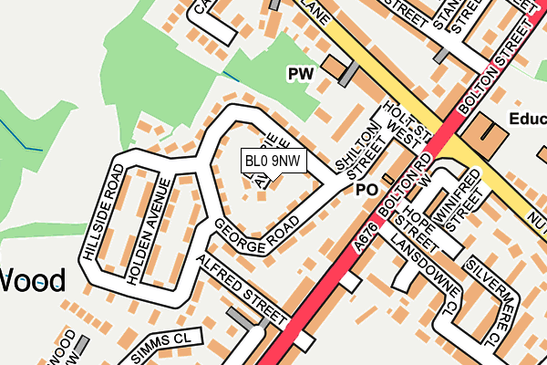 BL0 9NW map - OS OpenMap – Local (Ordnance Survey)