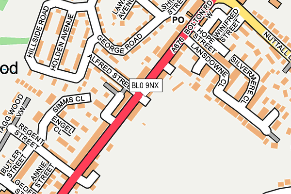 BL0 9NX map - OS OpenMap – Local (Ordnance Survey) BL0 9NX map - OS OpenMap – Local (Ordnance Survey)