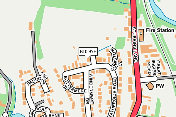 BL0 9YF map - OS OpenMap – Local (Ordnance Survey) BL0 9YF map - OS OpenMap – Local (Ordnance Survey)