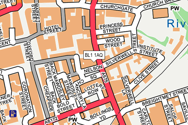 BL1 1AQ map - OS OpenMap – Local (Ordnance Survey) BL1 1AQ map - OS OpenMap – Local (Ordnance Survey)