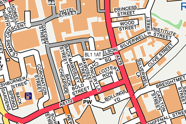 BL1 1AT map - OS OpenMap – Local (Ordnance Survey) BL1 1AT map - OS OpenMap – Local (Ordnance Survey)