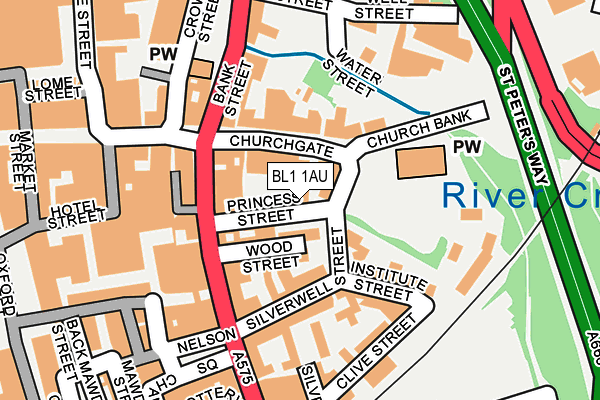 BL1 1AU map - OS OpenMap – Local (Ordnance Survey) BL1 1AU map - OS OpenMap – Local (Ordnance Survey)