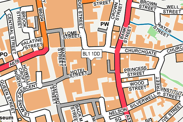 BL1 1DD map - OS OpenMap – Local (Ordnance Survey) BL1 1DD map - OS OpenMap – Local (Ordnance Survey)