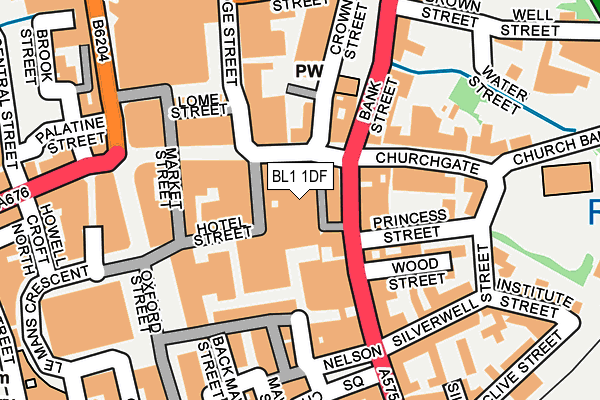 BL1 1DF map - OS OpenMap – Local (Ordnance Survey) BL1 1DF map - OS OpenMap – Local (Ordnance Survey)