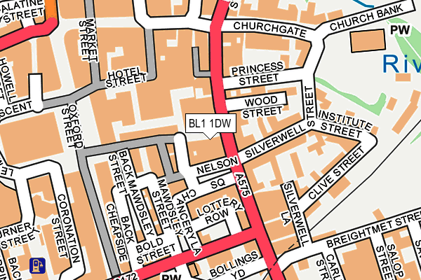 BL1 1DW map - OS OpenMap – Local (Ordnance Survey) BL1 1DW map - OS OpenMap – Local (Ordnance Survey)