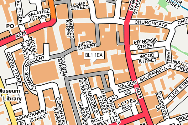 BL1 1EA map - OS OpenMap – Local (Ordnance Survey) BL1 1EA map - OS OpenMap – Local (Ordnance Survey)