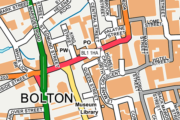 BL1 1HA map - OS OpenMap – Local (Ordnance Survey) BL1 1HA map - OS OpenMap – Local (Ordnance Survey)