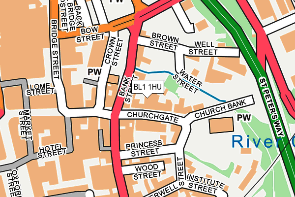 BL1 1HU map - OS OpenMap – Local (Ordnance Survey)