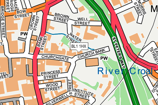 BL1 1HX map - OS OpenMap – Local (Ordnance Survey)