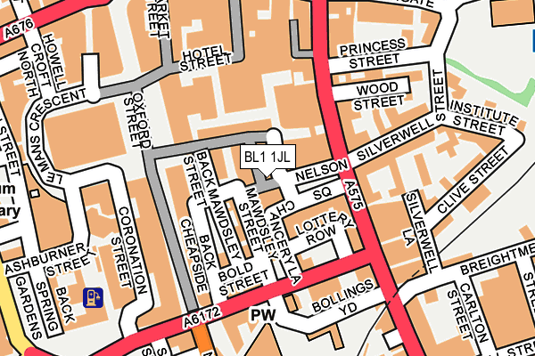 BL1 1JL map - OS OpenMap – Local (Ordnance Survey) BL1 1JL map - OS OpenMap – Local (Ordnance Survey)