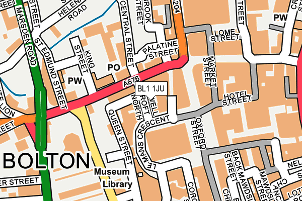BL1 1JU map - OS OpenMap – Local (Ordnance Survey) BL1 1JU map - OS OpenMap – Local (Ordnance Survey)