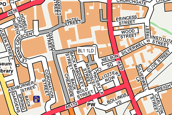 BL1 1LD map - OS OpenMap – Local (Ordnance Survey) BL1 1LD map - OS OpenMap – Local (Ordnance Survey)