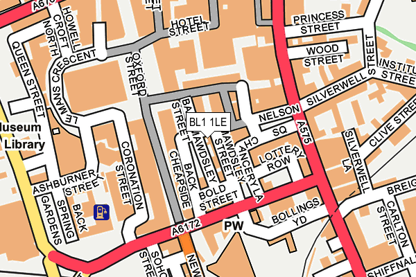 BL1 1LE map - OS OpenMap – Local (Ordnance Survey) BL1 1LE map - OS OpenMap – Local (Ordnance Survey)